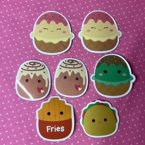Squishmallow Stickers Food Bundle 7 stickers